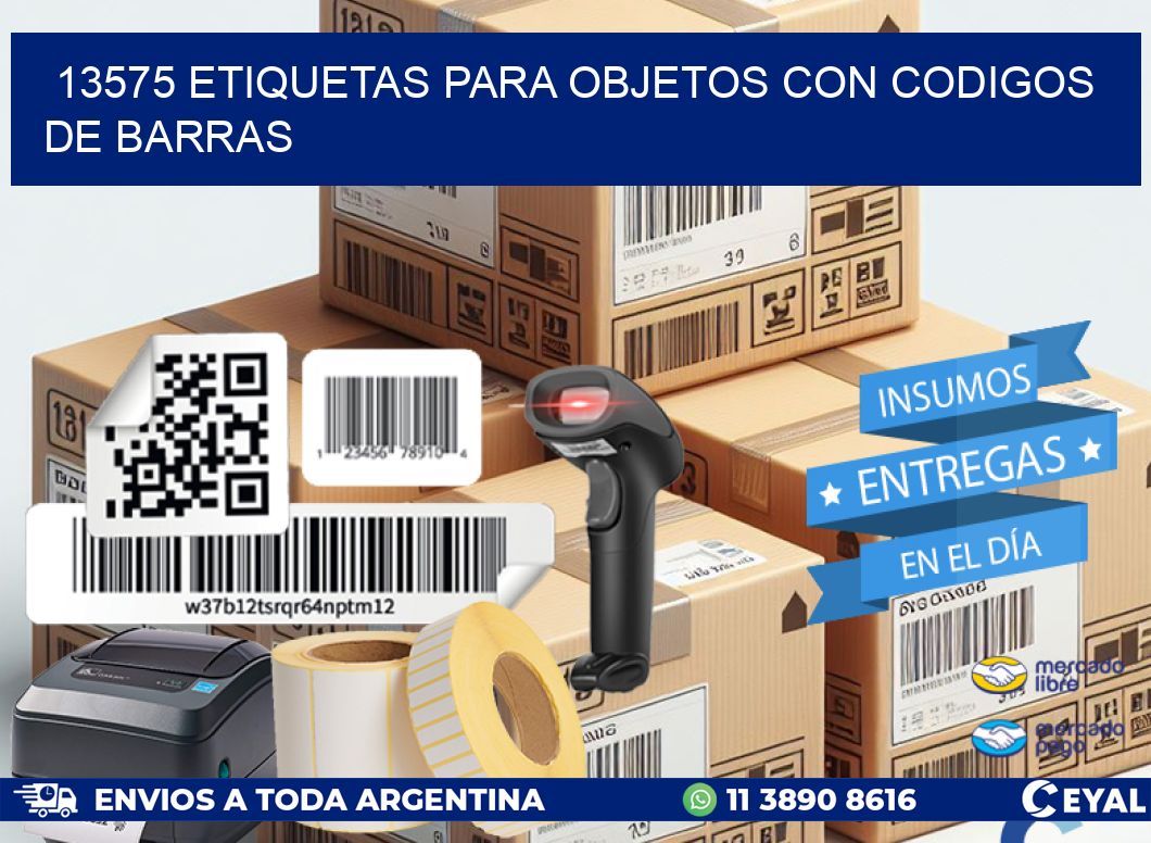 13575 etiquetas para objetos con codigos de barras