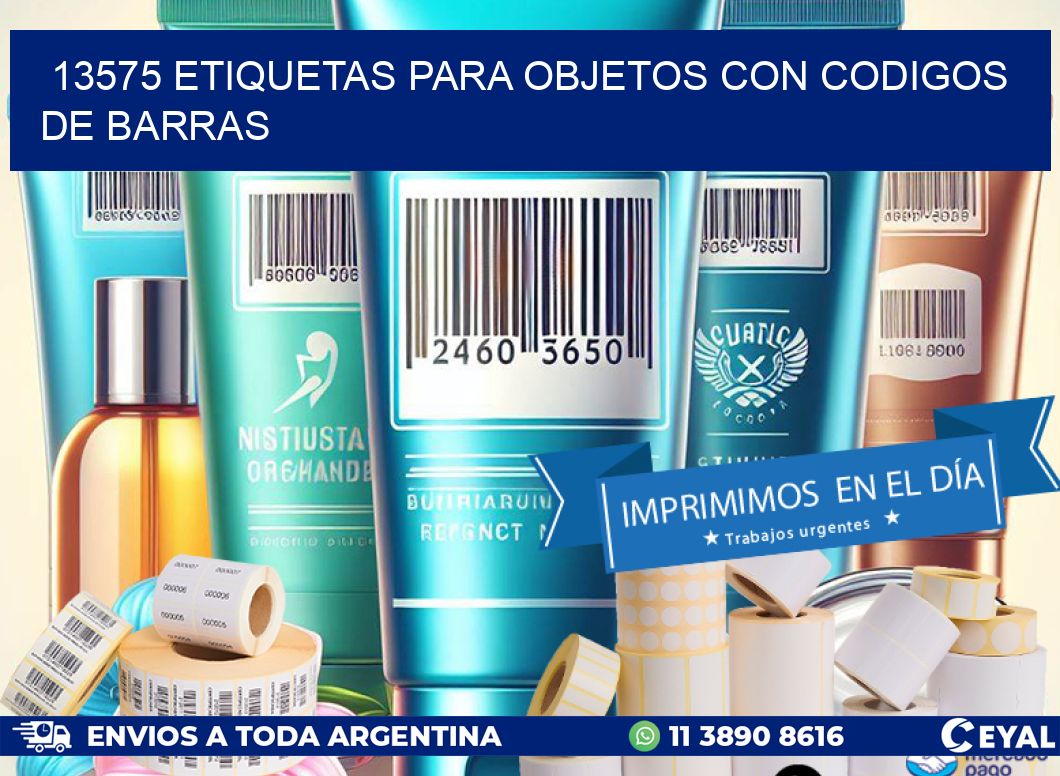 13575 etiquetas para objetos con codigos de barras