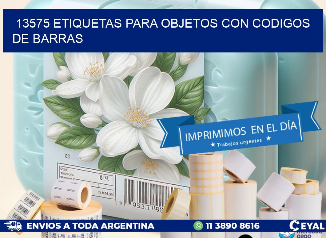 13575 etiquetas para objetos con codigos de barras
