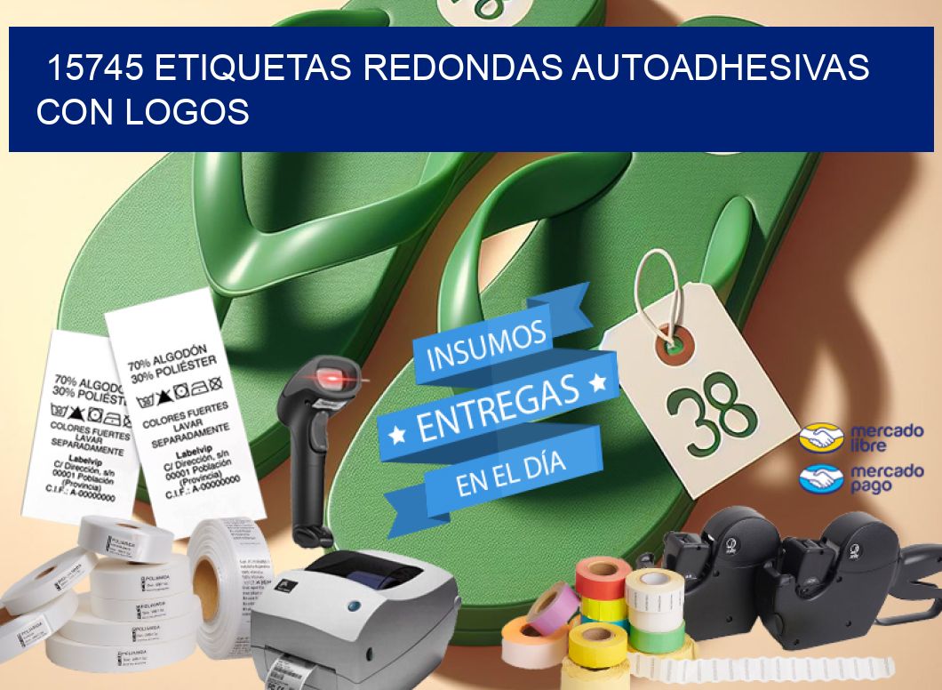 15745 ETIQUETAS REDONDAS AUTOADHESIVAS CON LOGOS