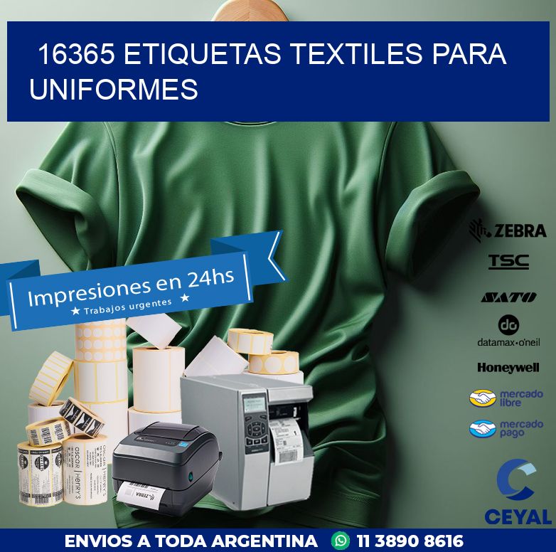 16365 ETIQUETAS TEXTILES PARA UNIFORMES
