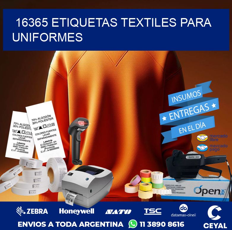 16365 ETIQUETAS TEXTILES PARA UNIFORMES