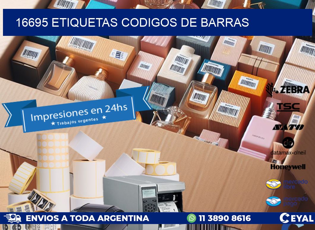 16695 etiquetas codigos de barras