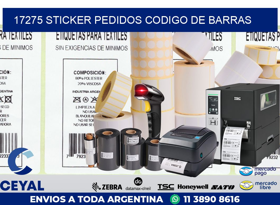 17275 STICKER PEDIDOS CODIGO DE BARRAS
