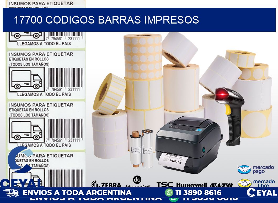 17700 CODIGOS BARRAS IMPRESOS