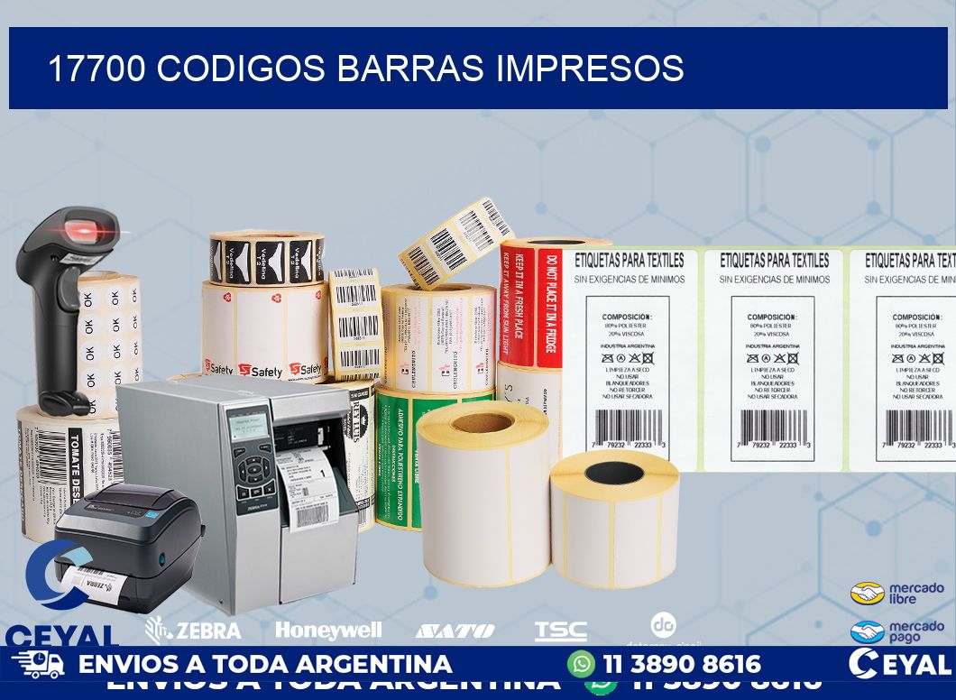 17700 CODIGOS BARRAS IMPRESOS