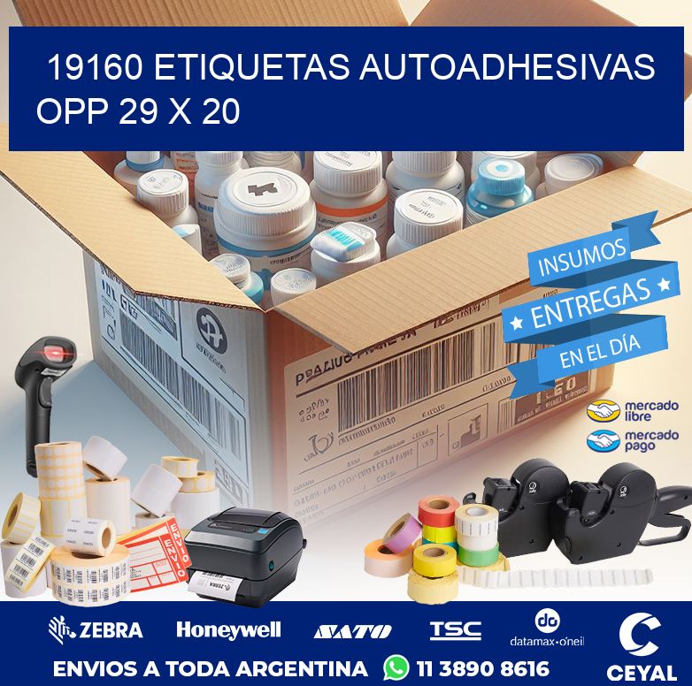 19160 ETIQUETAS AUTOADHESIVAS OPP 29 X 20
