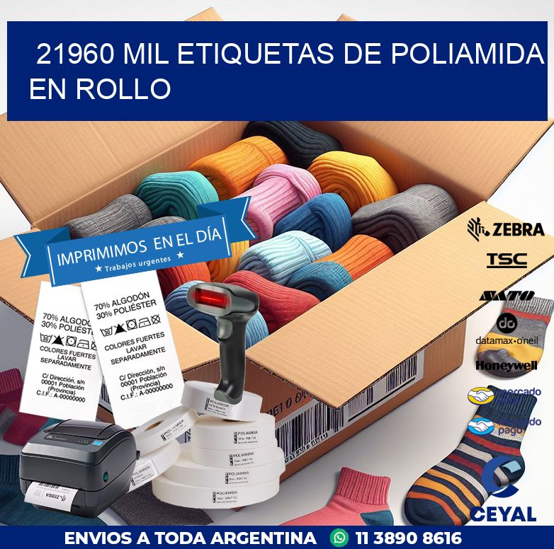 21960 MIL ETIQUETAS DE POLIAMIDA EN ROLLO