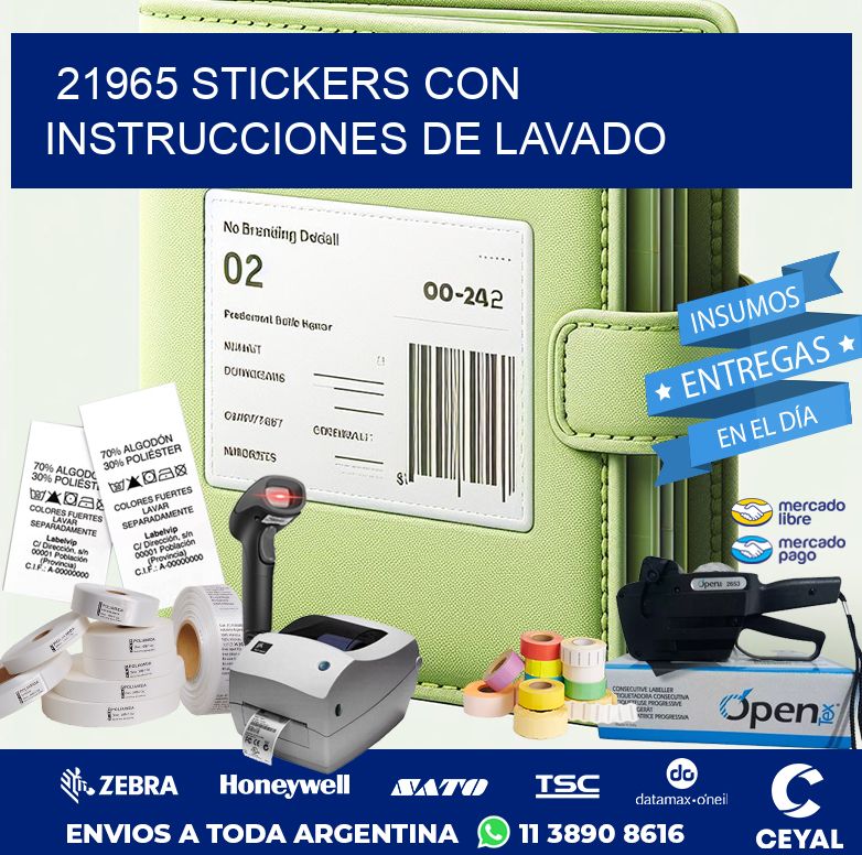 21965 STICKERS CON INSTRUCCIONES DE LAVADO