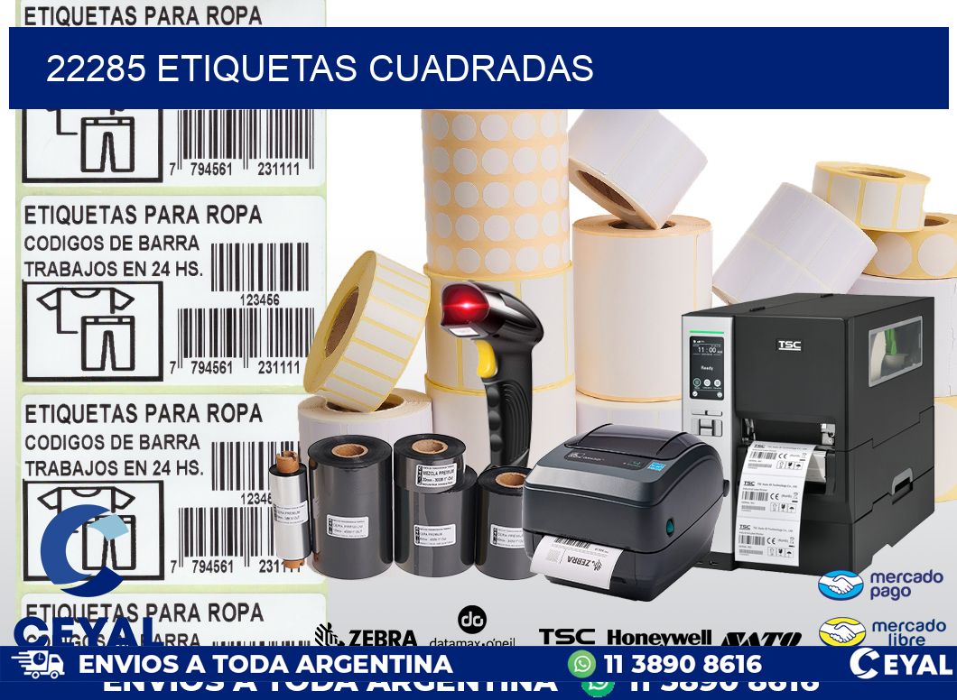 22285 Etiquetas cuadradas