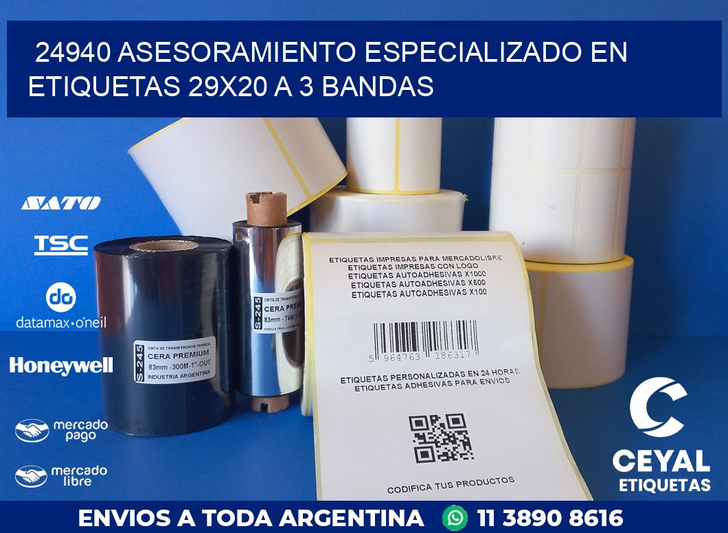 24940 ASESORAMIENTO ESPECIALIZADO EN ETIQUETAS 29X20 A 3 BANDAS