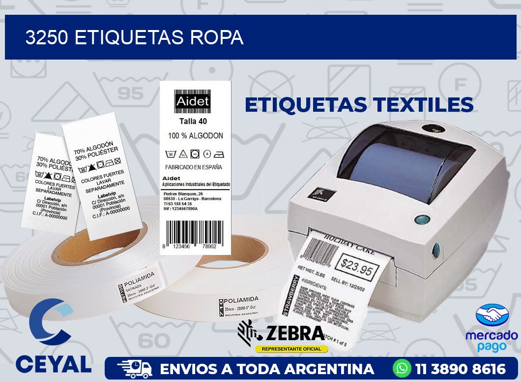 3250 ETIQUETAS ROPA