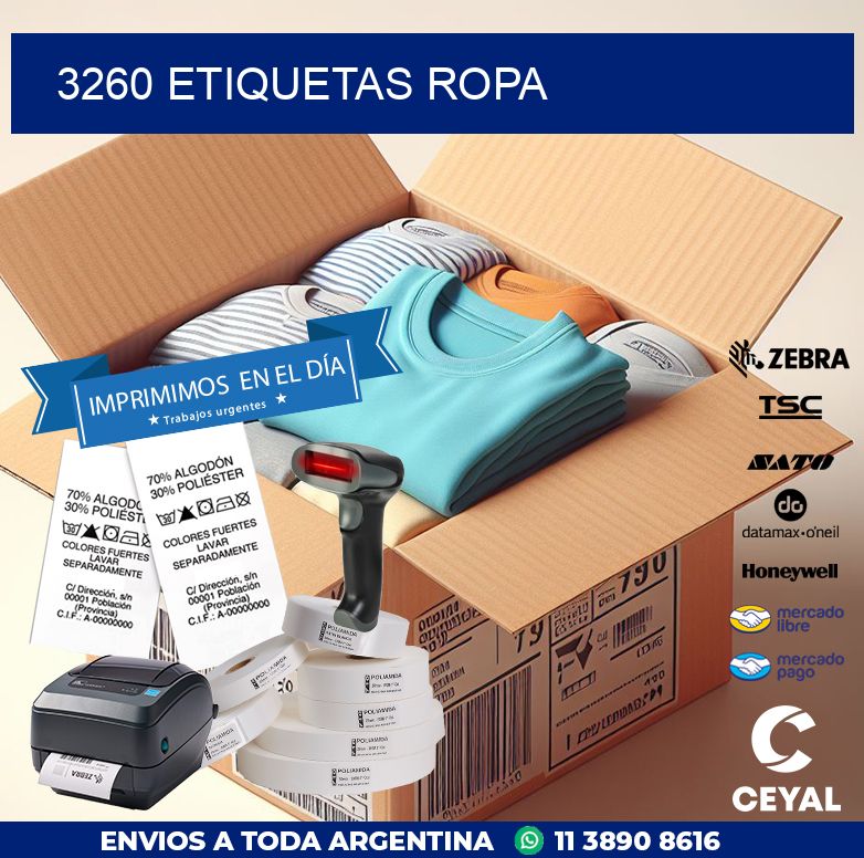 3260 ETIQUETAS ROPA