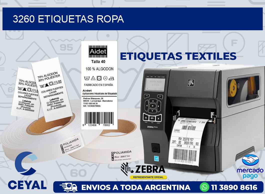 3260 ETIQUETAS ROPA