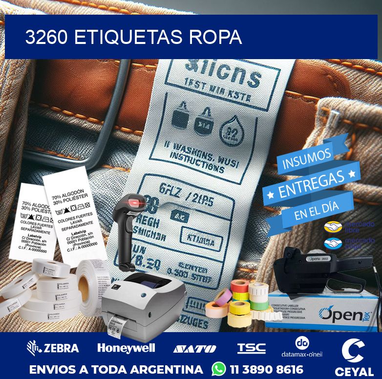 3260 ETIQUETAS ROPA