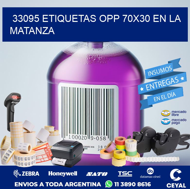 33095 ETIQUETAS OPP 70X30 EN LA MATANZA