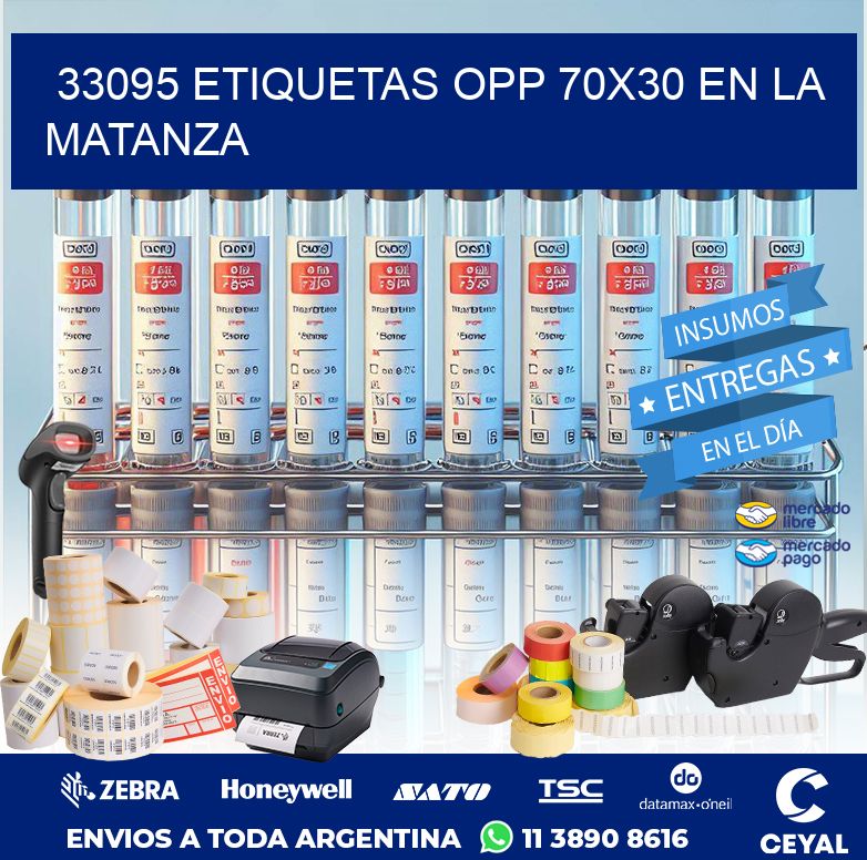 33095 ETIQUETAS OPP 70X30 EN LA MATANZA