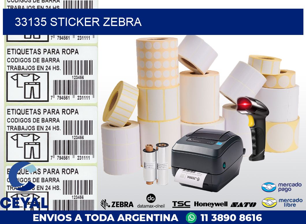 33135 sticker zebra