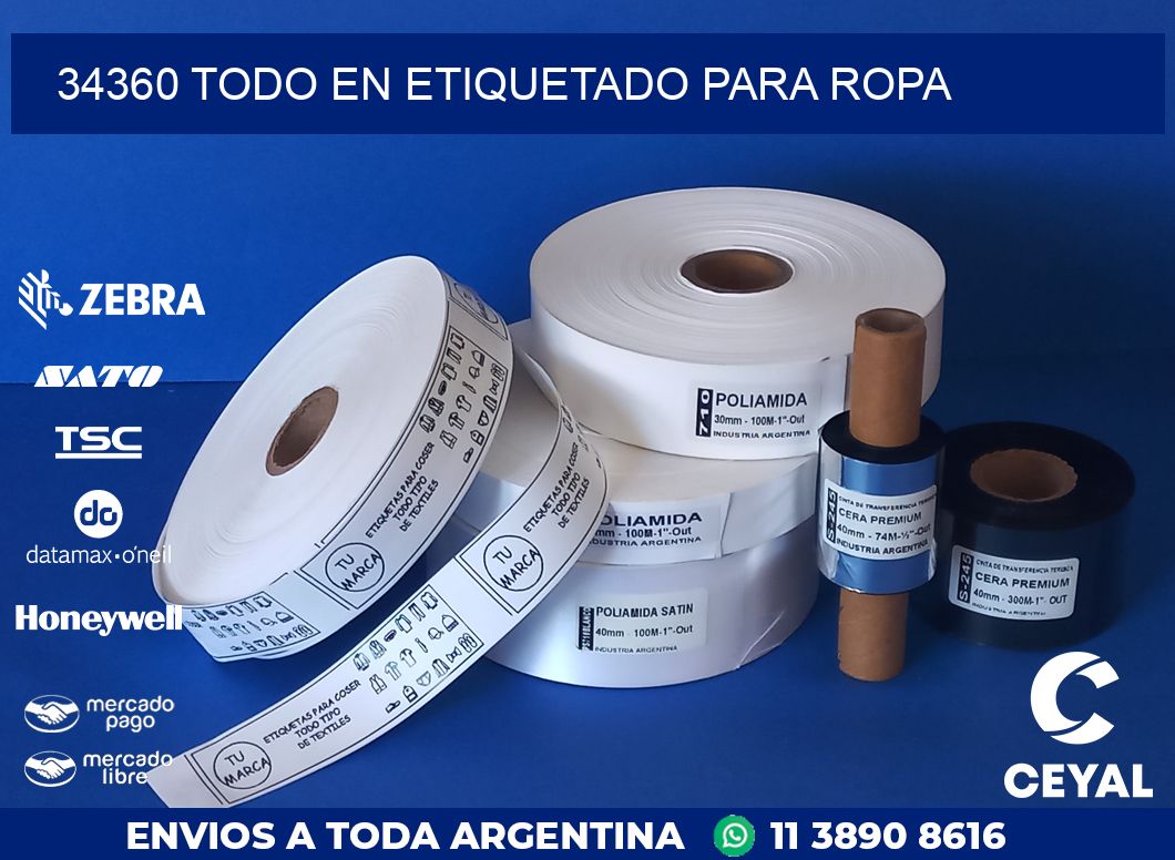 34360 TODO EN ETIQUETADO PARA ROPA