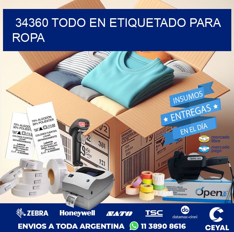 34360 TODO EN ETIQUETADO PARA ROPA