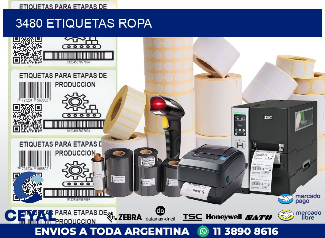 3480 ETIQUETAS ROPA