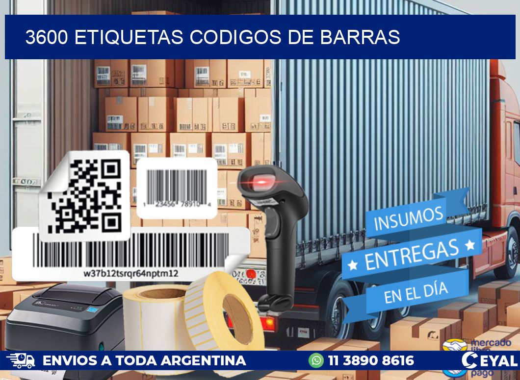 3600 etiquetas codigos de barras