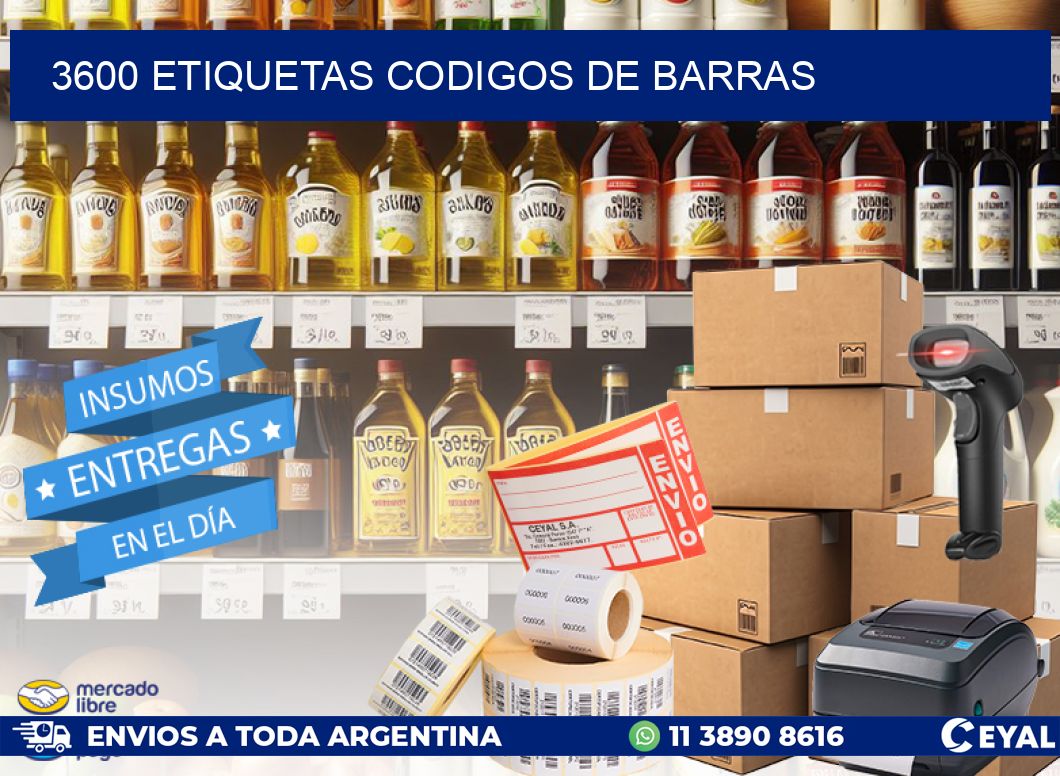 3600 etiquetas codigos de barras