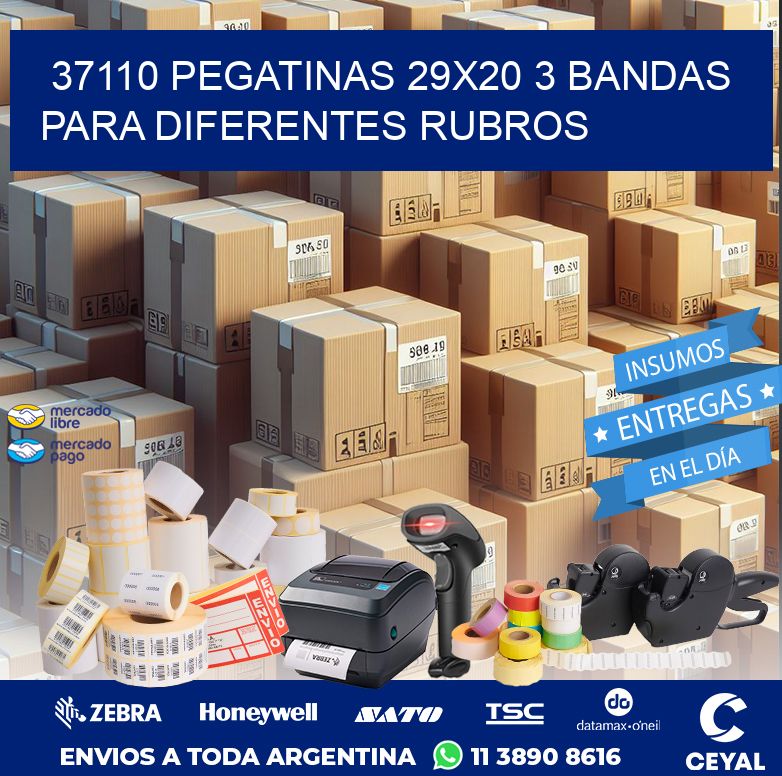 37110 PEGATINAS 29X20 3 BANDAS PARA DIFERENTES RUBROS