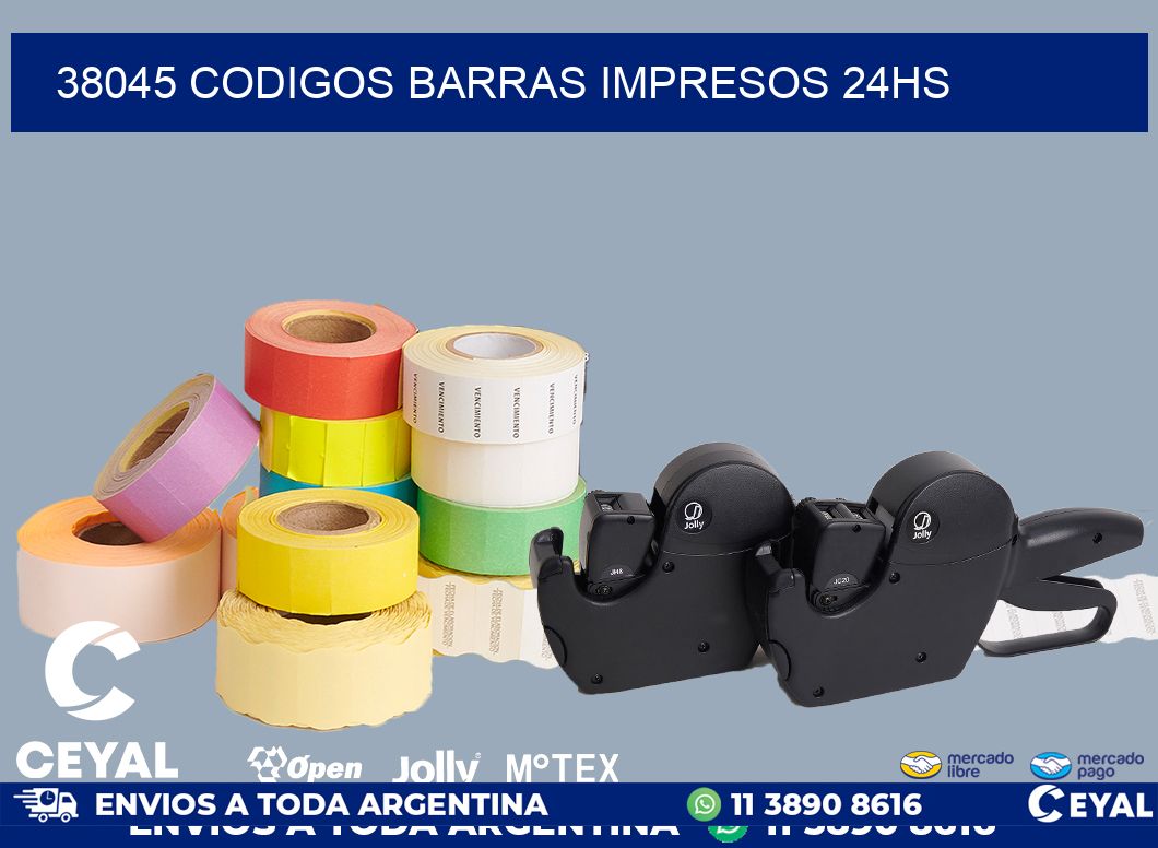 38045 codigos barras impresos 24hs