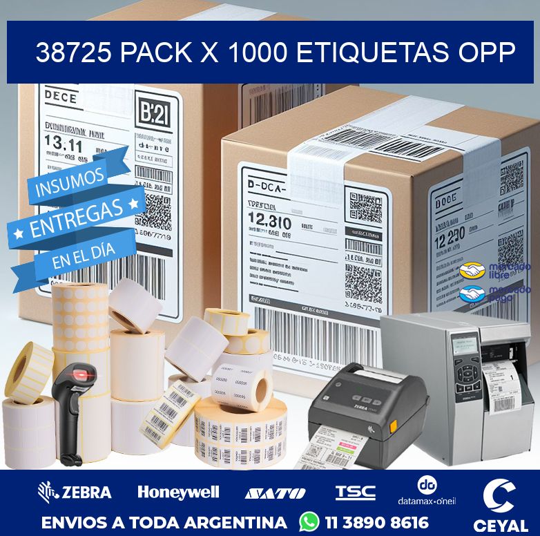 38725 PACK X 1000 ETIQUETAS OPP