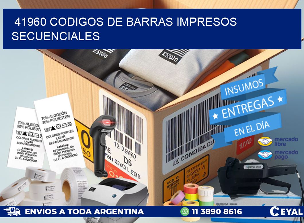 41960 codigos de barras impresos secuenciales
