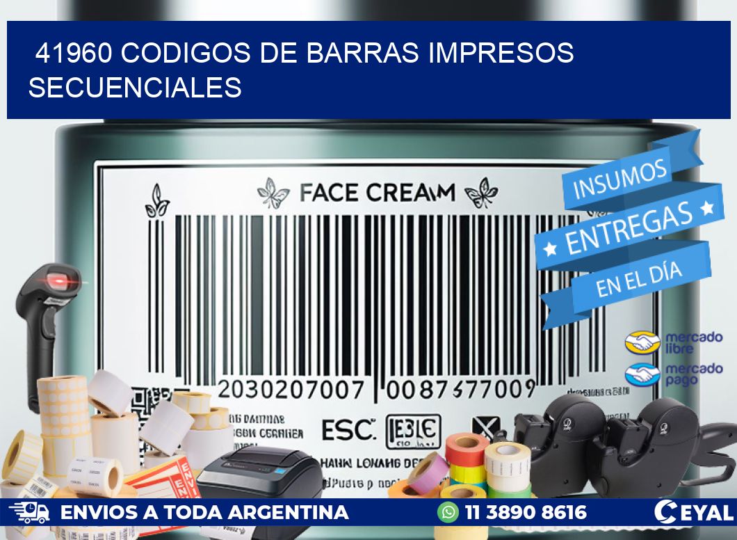 41960 codigos de barras impresos secuenciales