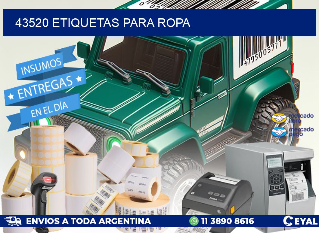 43520 Etiquetas para ropa