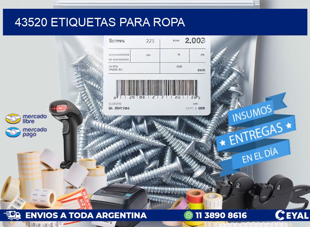 43520 Etiquetas para ropa