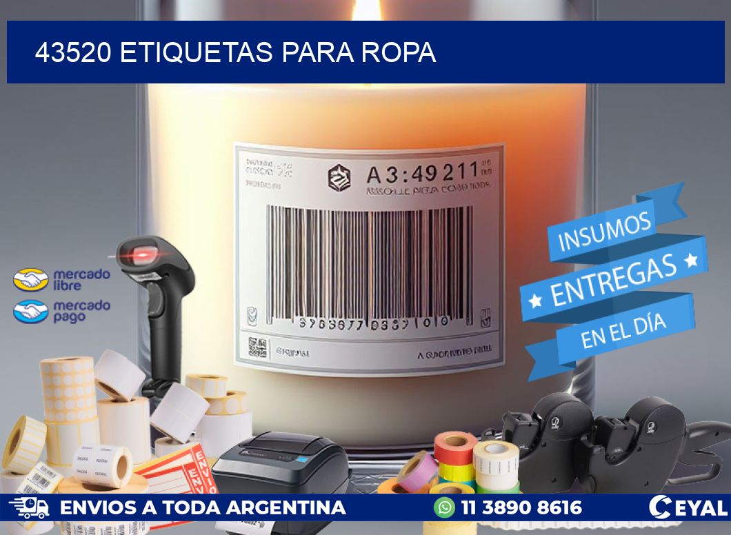 43520 Etiquetas para ropa