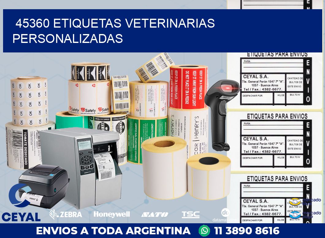 45360 ETIQUETAS VETERINARIAS PERSONALIZADAS