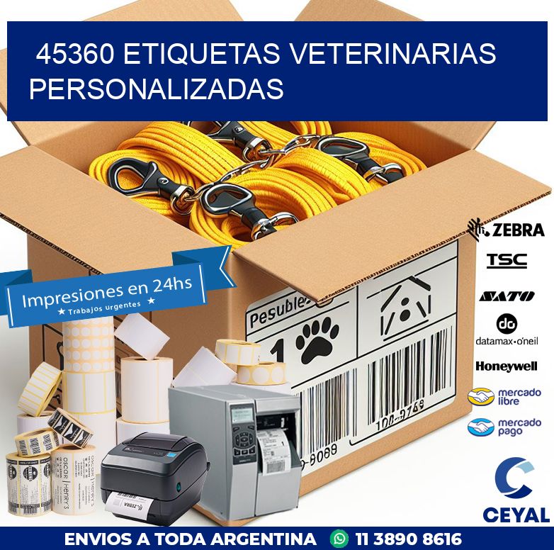 45360 ETIQUETAS VETERINARIAS PERSONALIZADAS