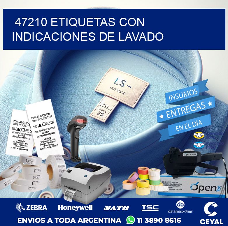 47210 ETIQUETAS CON INDICACIONES DE LAVADO