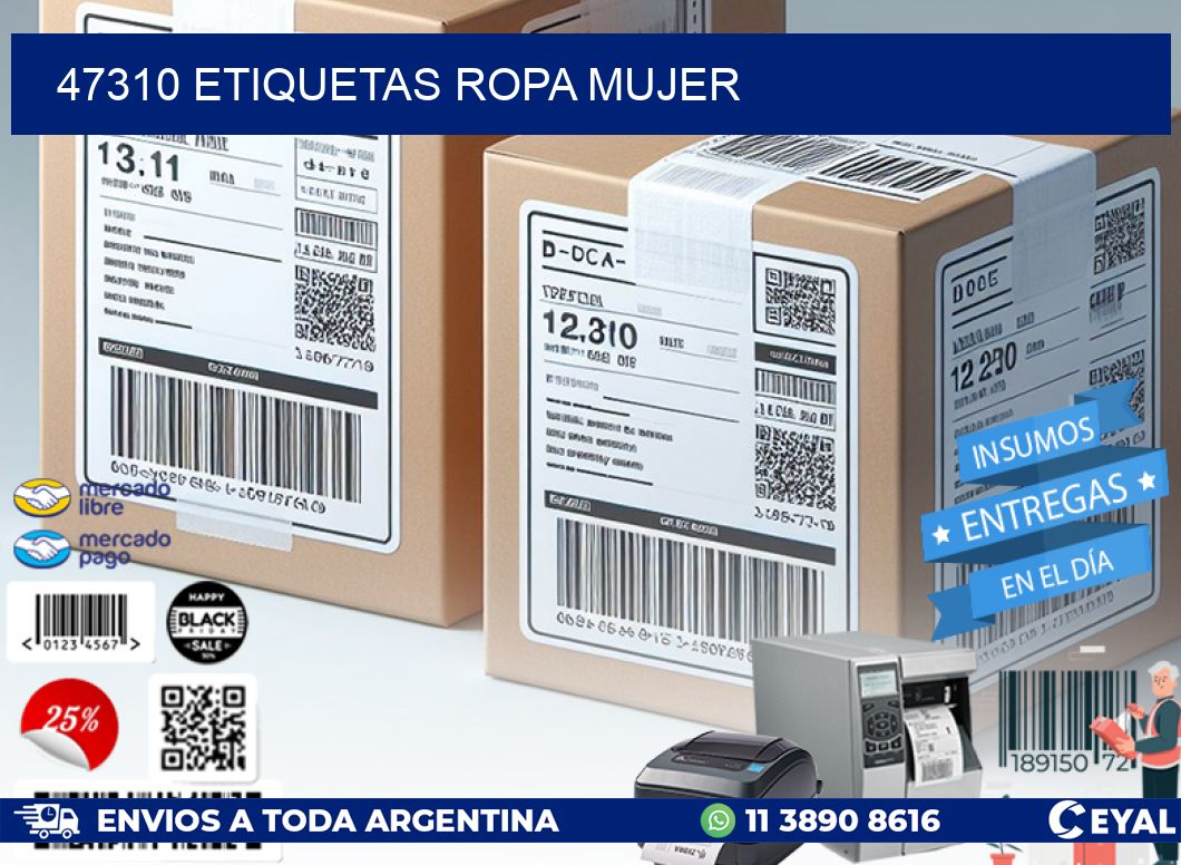 47310 ETIQUETAS ROPA MUJER