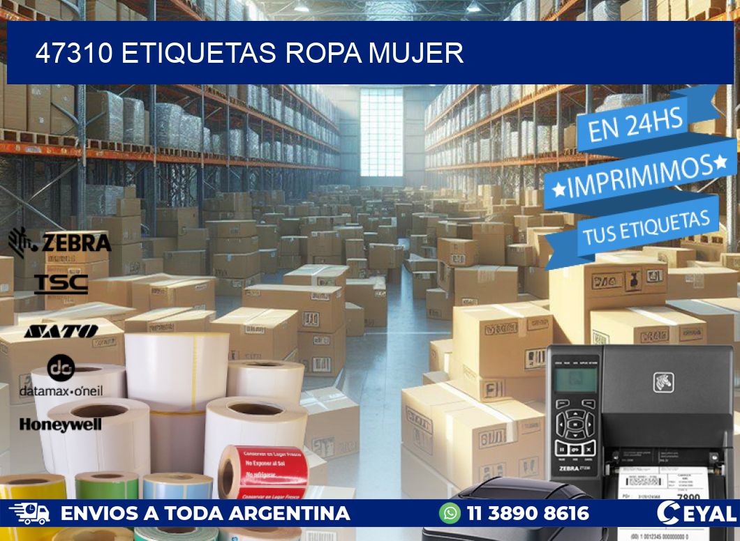 47310 ETIQUETAS ROPA MUJER