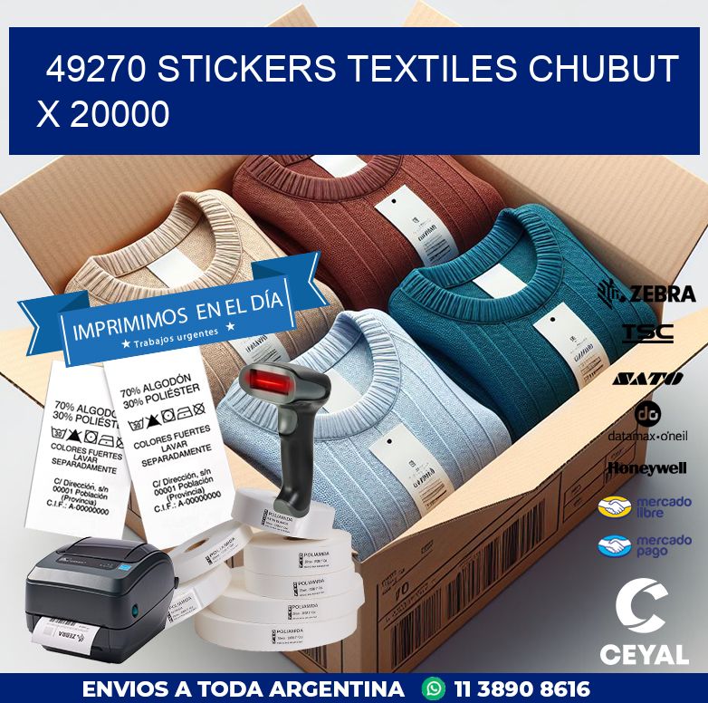 49270 STICKERS TEXTILES CHUBUT X 20000