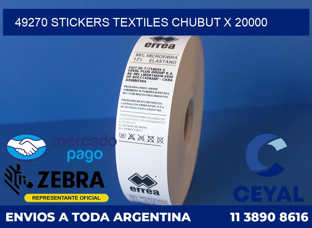 49270 STICKERS TEXTILES CHUBUT X 20000