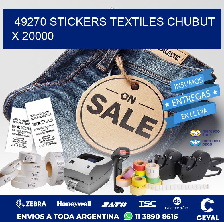49270 STICKERS TEXTILES CHUBUT X 20000