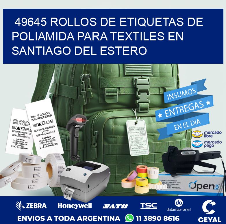 49645 ROLLOS DE ETIQUETAS DE POLIAMIDA PARA TEXTILES EN SANTIAGO DEL ESTERO