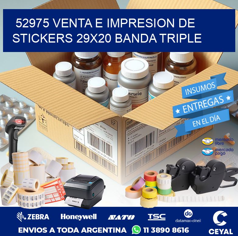 52975 VENTA E IMPRESION DE STICKERS 29X20 BANDA TRIPLE