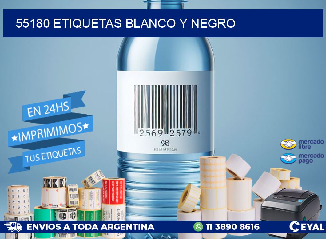 55180 etiquetas blanco y negro