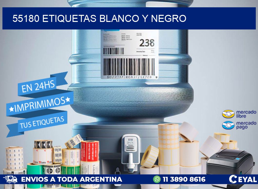 55180 etiquetas blanco y negro