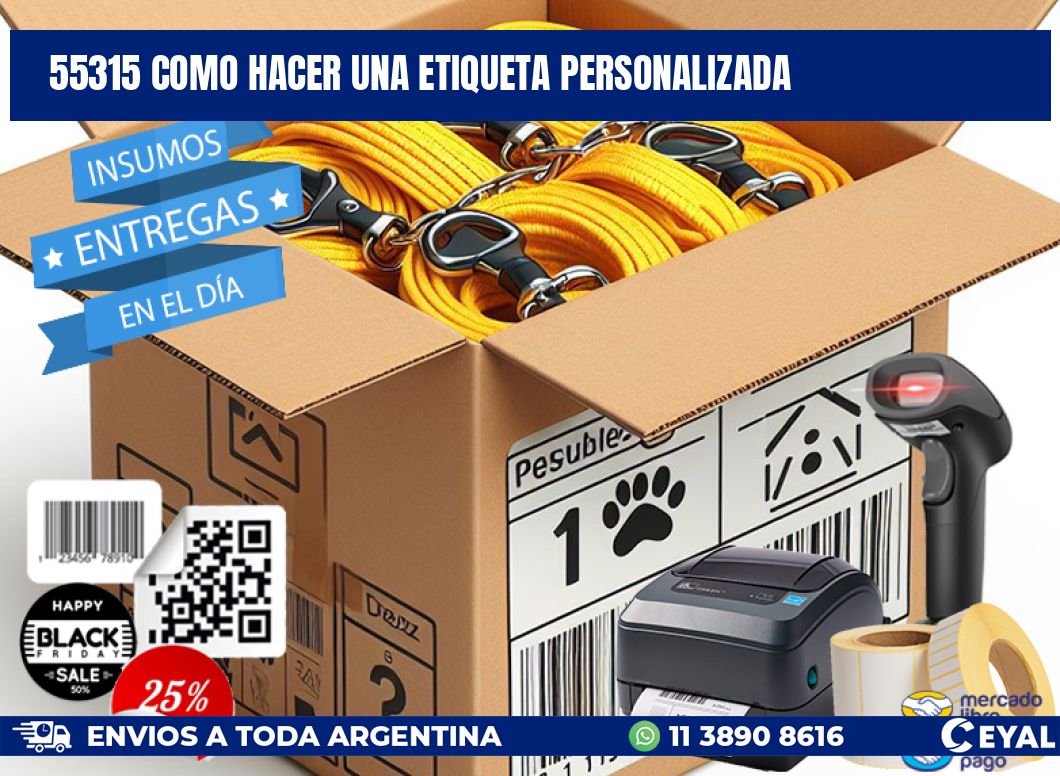55315 como hacer una etiqueta personalizada