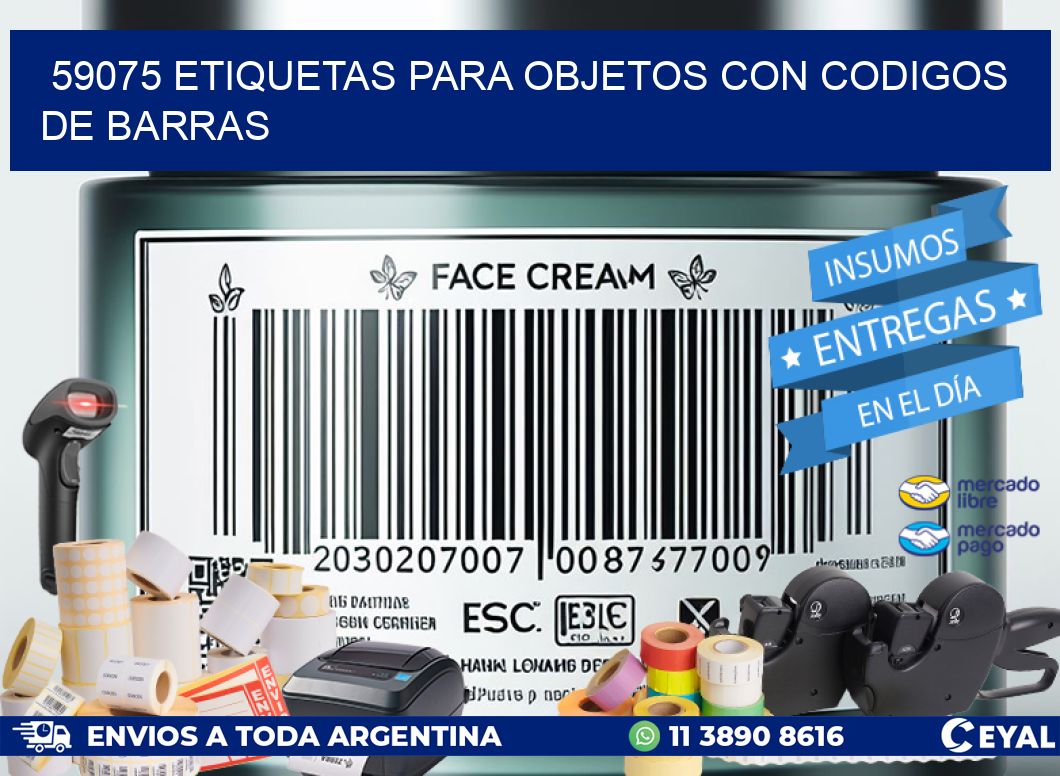 59075 ETIQUETAS PARA OBJETOS CON CODIGOS DE BARRAS