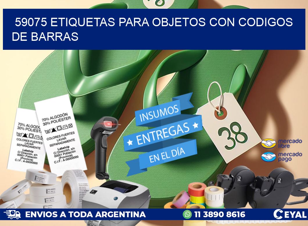 59075 ETIQUETAS PARA OBJETOS CON CODIGOS DE BARRAS